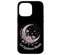 Let Kindness Bloom Floral Crescent Moon Celestial Stars Art Case for iPhone 14 Pro Max
