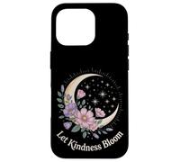 Let Kindness Bloom Floral Crescent Moon Celestial Stars Art Case for iPhone 16 Pro