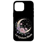 Let Kindness Bloom Floral Crescent Moon Celestial Stars Art Case for iPhone 16 Pro Max