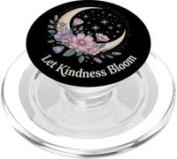 Let Kindness Bloom Floral Crescent Moon Celestial Stars Art PopSockets PopGrip for MagSafe