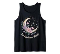 Let Kindness Bloom Floral Crescent Moon Celestial Stars Art Tank Top