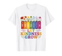 Let Kindness Grow Rainbow Books Flowers Kindness Pride T-Shirt