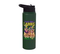 Let Labrador Times Roll Mardi Gras Labrador Stainless Steel Insulated Water Bottle