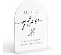 Let Love Glow Sign Wedding, White Arch Acrylic Sign, Wedding Dance Floor Props, Bridal Shower Decor, Engagement Party Decor, Centerpiece Table Decorations Party for Bride and Groom-18