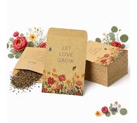 Let Love Grow Seed Envelopes 100 Pack, Gifts for Wedding Baby Shower