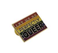 Let Me Be Perfectly Queer Pin | LGBTQ Pride in Rainbow Pride Flag Colors | Queer Enamel Pin, S, enamel, not known