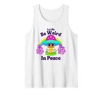 Let Me Be Weird in Peace Groovy Retro Psychedelic Mushroom Tank Top
