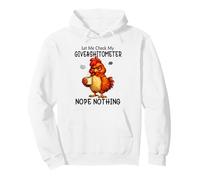 Let Me Check My Giveashitometer Funny Grumpy Chicken Coffee Pullover Hoodie