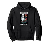 Let Me Cook Bruh Funny BBQ Skeleton Grilling Kids Youth Pullover Hoodie