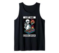 Let Me Cook Bruh Funny BBQ Skeleton Grilling Kids Youth Tank Top