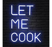 Let Me Cook Neon Light Sign for Wall Art Decor,Blue Wall Deco LED Light for Kitchens Restaurants Bars Party,Open Commercial Neon Sign Gift for Chefs and Cooking Enthusiasts USB Powered（12.6"*10.4"）