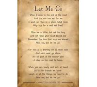 Let Me Go Poem Print by Christina Rossetti, Vintage Style Wall Art, Inspirational Poetry Typography. Size A4