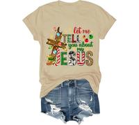 Let Me Tell You About My Jesus Shirt Christmas Christians God Faith T-Shirt Christmas Christians Tee Top Khaki