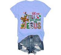 Let Me Tell You About My Jesus Shirt Christmas Christians God Faith T-Shirt Christmas Christians Tee Top Carolina Blue