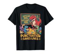 Let’s Eat Kids Funny Grammar Teacher Student School Dinosaur T-Shirt