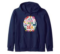 Let’s Explore Under The Sea Cute Ocean Animals Design Zip Hoodie