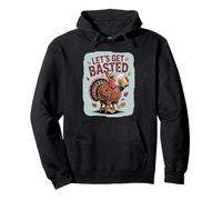 Let’s Get Basted Turkey Drinking Beer Cheers to Turkey Day Pullover Hoodie
