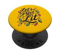 Let’s Get Lit Funny Christmas Lights Holiday Party Humor PopSockets Adhesive PopGrip