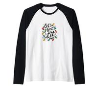 Let’s Get Lit Funny Christmas Lights Holiday Party Humor Raglan Baseball Tee