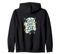Let’s Get Lit Funny Christmas Lights Holiday Party Humor Zip Hoodie