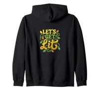 Let’s Get Lit Funny Christmas Lights Holiday Party Humor Zip Hoodie