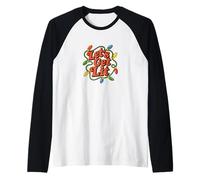 Let’s Get Lit Funny Christmas Party Holiday Lights Design Raglan Baseball Tee