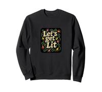 Let’s Get Lit Funny Christmas Party Holiday Lights Design Sweatshirt