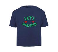 Let’s Get Smashed Halloween Statement Short Sleeve Cotton Toddler t Shirt, 3-4 Years, Navy