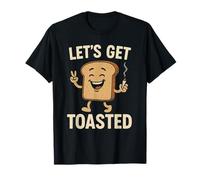 Let’s Get Toasted Cartoon Bread Retro Humor Playful Vibes T-Shirt