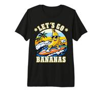 Let’s Go Bananas Surfing Banana Funny Summer Vacation Beach Premium T-Shirt