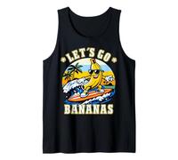 Let’s Go Bananas Surfing Banana Funny Summer Vacation Beach Tank Top