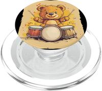 Let’s Jam with this Rocking Teddy Bear on Drums PopSockets PopGrip for MagSafe