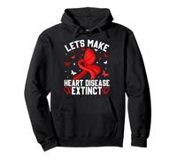 Let’s Make Heart Disease Extinct Dinosaur Awareness Pullover Hoodie