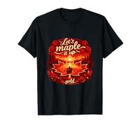 Let’s Maple It Up Cottagecore Maple Leaf Sunset Graphic T-Shirt