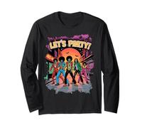 Let’s Party Retro Disco Zombie, Funny Halloween 70s Dance Long Sleeve T-Shirt