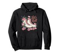 Let’s Roll Flower Skate Retro Roller Vibes Colorful Skating Pullover Hoodie