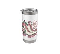 Let’s Roll Flower Skate Retro Roller Vibes Colorful Skating Stainless Steel Insulated Tumbler