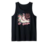 Let’s Roll Flower Skate Retro Roller Vibes Colorful Skating Tank Top