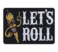 Let’s Roll - Funny Iron on Patches for Bikers, Rockers, Stoners, Smokers | Sew on or Iron on Weed Wrap Design Applique Patches for Jeans, Jackets, Sleeves, Motorcycle Case 85X55 mm