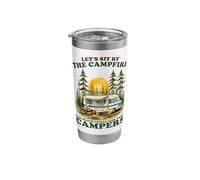 Let’s Sit by The Campfire Watch People Campers Sarcastic Stainless Steel Insulated Tumbler