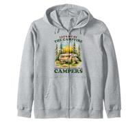 Let’s Sit by The Campfire Watch People Campers Sarcastic Zip Hoodie