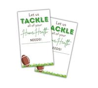 Let’s Tackle All Your Home Healthcare Needs Football Card 50pk 2x3.5” Label Promotional Marketing Tools Fall Company Nurses Aid Medical Services