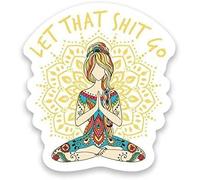 Let That $hit Go Yoga Mandala Magnet - 5 Inches at Longest End - Heavy Duty Refrigerator Magnet Full Color UV Printed Fade Resistant - One 5 Inch Magnet