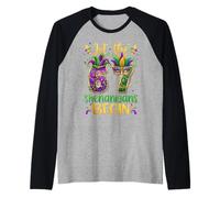 Let The 67 Shenanigans Begin Funny 6 7 Six Seven Mardi Gras Raglan Baseball Tee