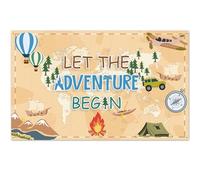 Let The Adventure Begin Backdrop, Adventure Awaits Baby Shower Backdrop Photography Background for Birthday Engagement Retirement Back to School Party Decorations 72 X 44 Inch