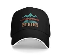 Let The Adventure Begin Cap Vintage Trees Wildlife Baseball Hat Black