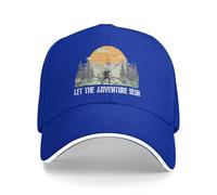 Let The Adventure Begin Cap Vintage Trees Wildlife Baseball Hat Blue