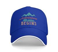 Let The Adventure Begin Cap Vintage Trees Wildlife Baseball Hat Blue