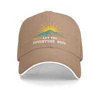 Let The Adventure Begin Cap Vintage Trees Wildlife Baseball Hat Natural