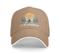 Let The Adventure Begin Cap Vintage Trees Wildlife Baseball Hat Natural